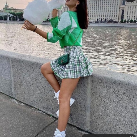 ZARA jacquard knit argyle geometric print cardigan blogger favorite - Picture 7 of 16